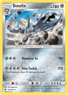 Steelix 125/214 Rare card from Lost Thunder