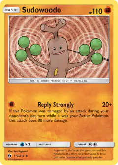 Sudowoodo 110/214 Uncommon card from Lost Thunder