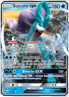 Suicune-GX 60/214 Rare Holo GX card from Lost Thunder