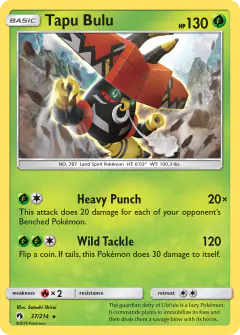 Tapu Bulu 37/214 Rare Holo card from Lost Thunder