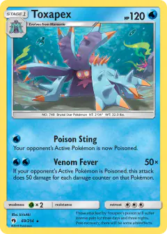 Toxapex 69/214 Rare card from Lost Thunder