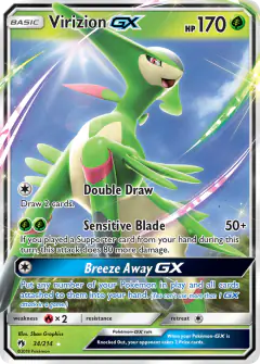 Virizion-GX 34/214 Rare Holo GX card from Lost Thunder