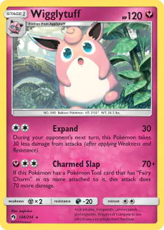 Wigglytuff 134/214 Rare card from Lost Thunder