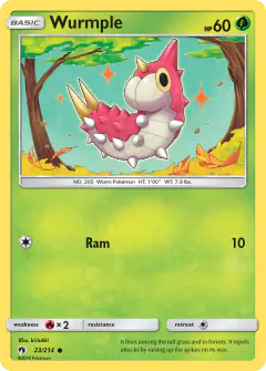Wurmple 23/214 Common card from Lost Thunder