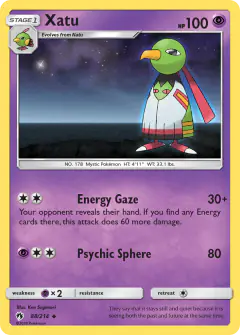 Xatu 88/214 Uncommon card from Lost Thunder