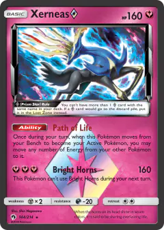 Xerneas ◇ 144/214 Rare Prism Star card from Lost Thunder