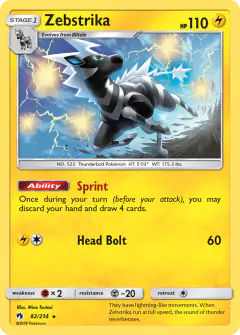 Zebstrika 82/214 Rare card from Lost Thunder