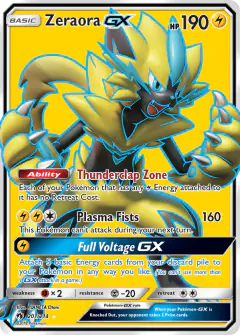Zeraora-GX 201/214 Rare Ultra card from Lost Thunder