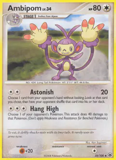 Ambipom 35/100 Uncommon card from Majestic Dawn