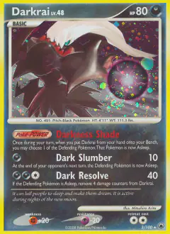 Darkrai 3/100 Rare Holo card from Majestic Dawn