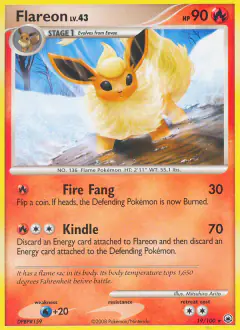 Flareon 19/100 Rare card from Majestic Dawn