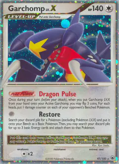 Garchomp LV.X 97/100 Rare Holo LV.X card from Majestic Dawn