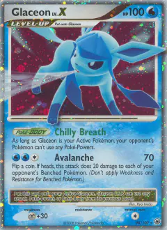 Glaceon LV.X 98/100 Rare Holo LV.X card from Majestic Dawn