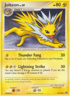 Jolteon 23/100 Rare card from Majestic Dawn