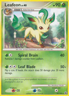 Leafeon 24/100 Rare card from Majestic Dawn