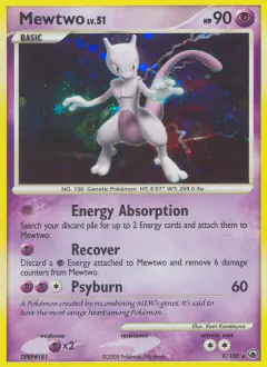 Mewtwo 9/100 Rare Holo card from Majestic Dawn