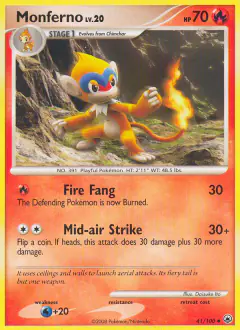 Monferno 41/100 Uncommon card from Majestic Dawn