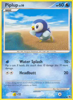 Piplup 71/100 Common card from Majestic Dawn
