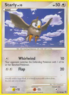 Starly 75/100 Common card from Majestic Dawn