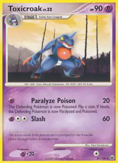 Toxicroak 31/100 Rare card from Majestic Dawn