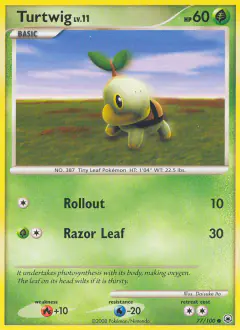 Turtwig 77/100 Common card from Majestic Dawn