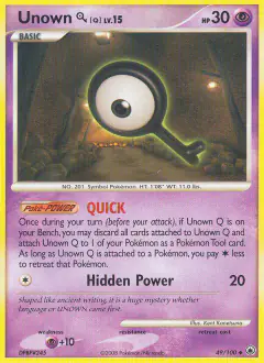 Unown [Q] 49/100 Uncommon card from Majestic Dawn