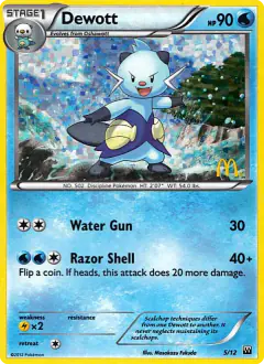 Dewott 5/12 card from McDonald's Collection 2012