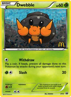 Dwebble 3/12 card from McDonald's Collection 2012