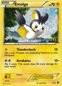 Emolga 6/12 card from McDonald's Collection 2012