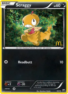 Scraggy 10/12 card from McDonald's Collection 2012