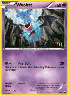 Woobat 7/12 card from McDonald's Collection 2012