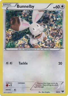 Bunnelby 10/12 card from McDonald's Collection 2014