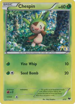 Chespin 2/12 card from McDonald's Collection 2014