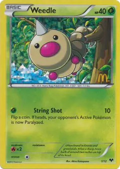 Weedle 1/12 card from McDonald's Collection 2014