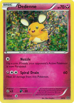 Dedenne 10/12 card from McDonald's Collection 2016