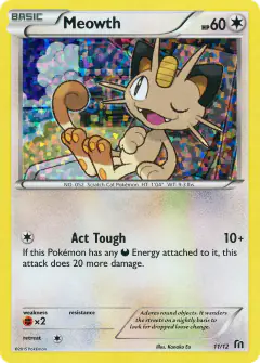 Meowth 11/12 card from McDonald's Collection 2016