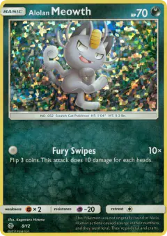 Alolan Meowth 8/12 card from McDonald's Collection 2017
