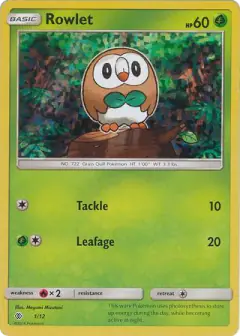 Rowlet 1/12 card from McDonald's Collection 2017