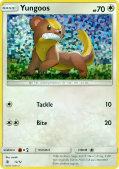 Yungoos 12/12 card from McDonald's Collection 2017