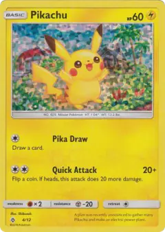 Pikachu 4/12 card from McDonald's Collection 2018