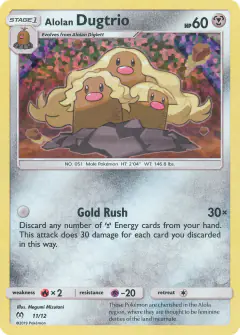 Alolan Dugtrio 11/12 card from McDonald's Collection 2019
