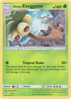Alolan Exeggutor 2/12 card from McDonald's Collection 2019