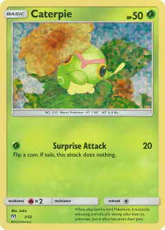 Caterpie 1/12 card from McDonald's Collection 2019