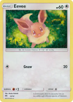 Eevee 12/12 card from McDonald's Collection 2019