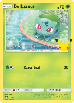 Bulbasaur 1/25 card from McDonald's Collection 2021