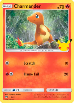 Charmander 9/25 card from McDonald's Collection 2021