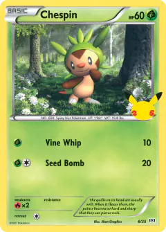 Chespin 6/25 card from McDonald's Collection 2021