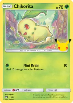 Chikorita 2/25 card from McDonald's Collection 2021