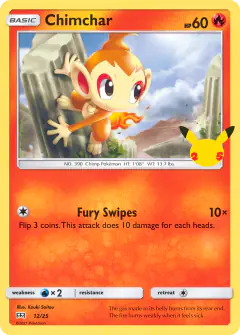 Chimchar 12/25 card from McDonald's Collection 2021