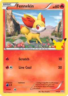 Fennekin 14/25 card from McDonald's Collection 2021